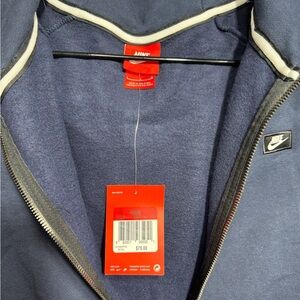 Nike Men’s Full Zip Hoodie L — Navy Blue Fleece Sweatshirt — New With Tags